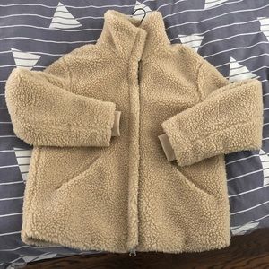 H&M cream teddy jacket